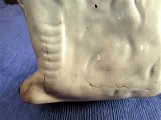 ANTIQUE PAIR OF 19TH CENTURY STAFFORDSHIRE WHITE & RED SPANIELS 13